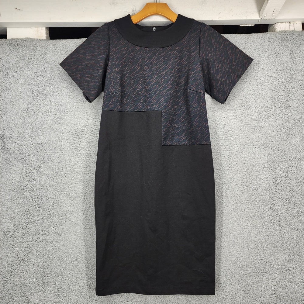 Meg For Women By Women Black Textured Colorblock Sheath Dress XS